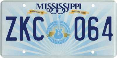 MS license plate ZKC064