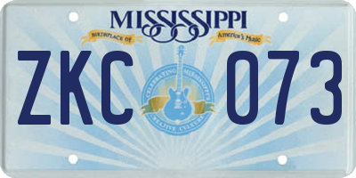 MS license plate ZKC073