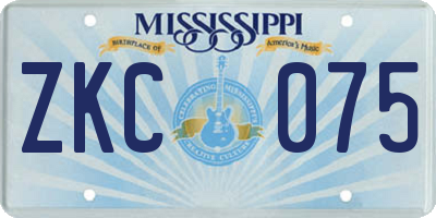 MS license plate ZKC075