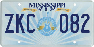 MS license plate ZKC082