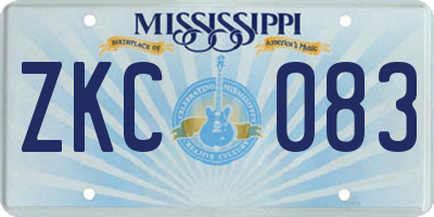 MS license plate ZKC083