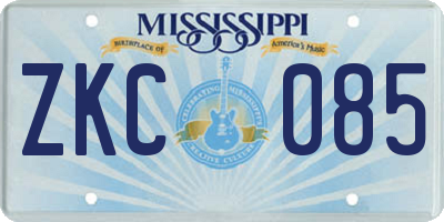 MS license plate ZKC085