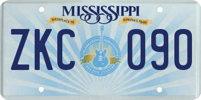 MS license plate ZKC090
