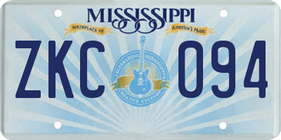 MS license plate ZKC094
