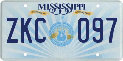 MS license plate ZKC097