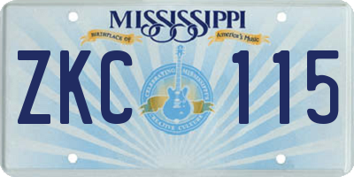 MS license plate ZKC115