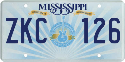 MS license plate ZKC126