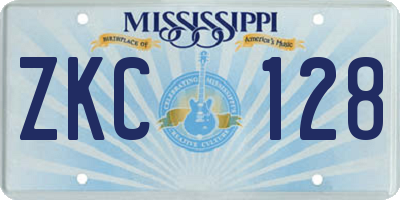 MS license plate ZKC128