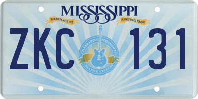 MS license plate ZKC131