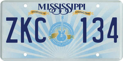 MS license plate ZKC134