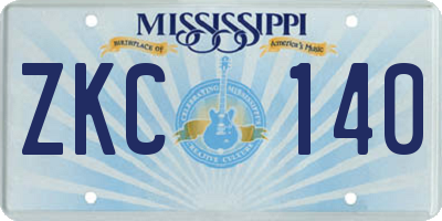 MS license plate ZKC140