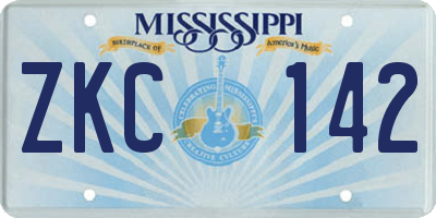 MS license plate ZKC142