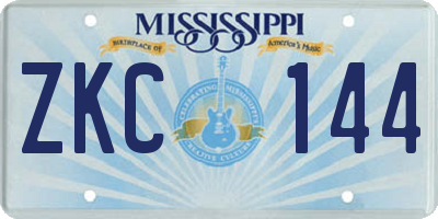 MS license plate ZKC144