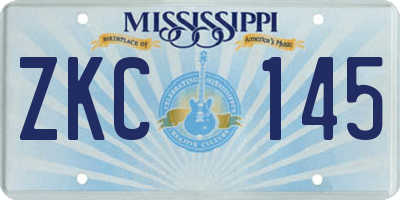 MS license plate ZKC145