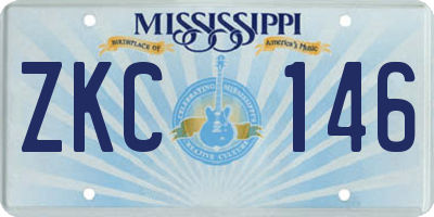 MS license plate ZKC146