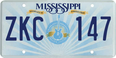 MS license plate ZKC147