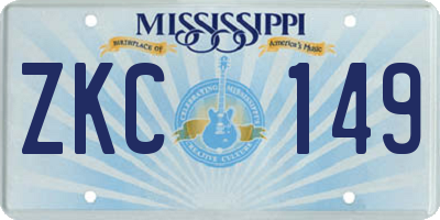 MS license plate ZKC149