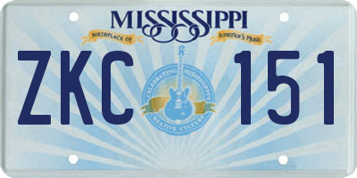 MS license plate ZKC151