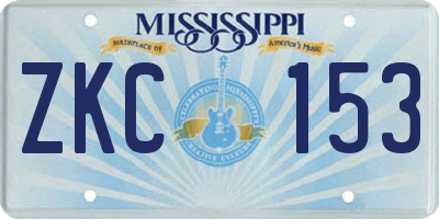 MS license plate ZKC153