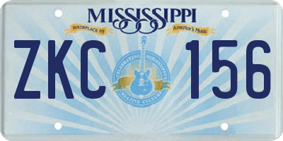 MS license plate ZKC156