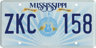 MS license plate ZKC158