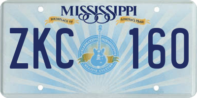 MS license plate ZKC160