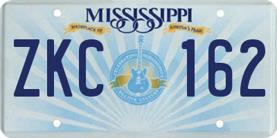 MS license plate ZKC162