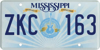 MS license plate ZKC163
