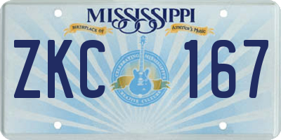 MS license plate ZKC167