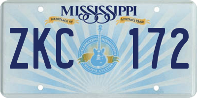 MS license plate ZKC172