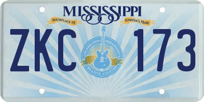 MS license plate ZKC173