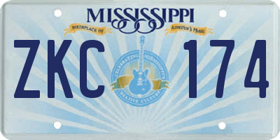 MS license plate ZKC174