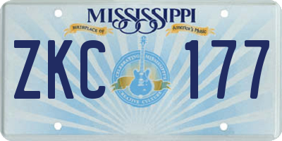 MS license plate ZKC177