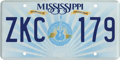 MS license plate ZKC179