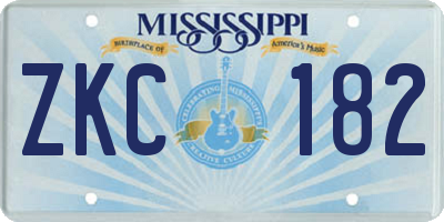 MS license plate ZKC182