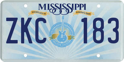 MS license plate ZKC183