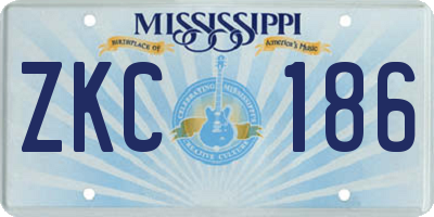 MS license plate ZKC186