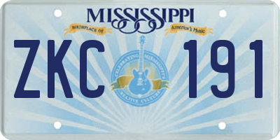 MS license plate ZKC191