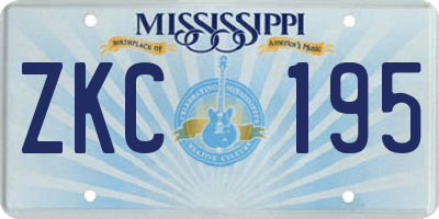 MS license plate ZKC195
