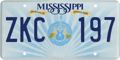MS license plate ZKC197