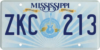 MS license plate ZKC213