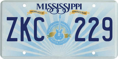 MS license plate ZKC229