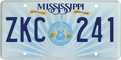 MS license plate ZKC241