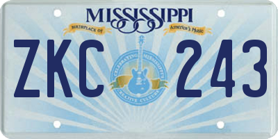 MS license plate ZKC243