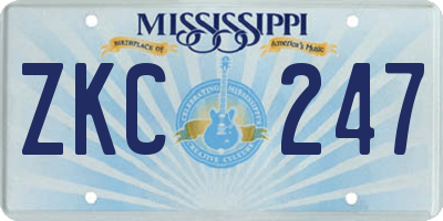 MS license plate ZKC247