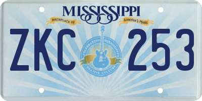 MS license plate ZKC253
