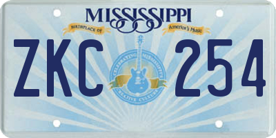 MS license plate ZKC254