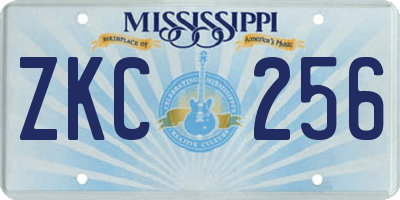 MS license plate ZKC256