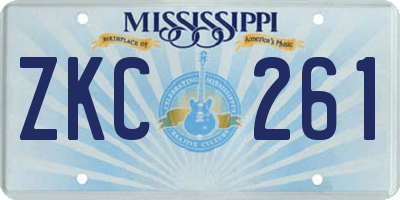 MS license plate ZKC261