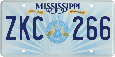 MS license plate ZKC266